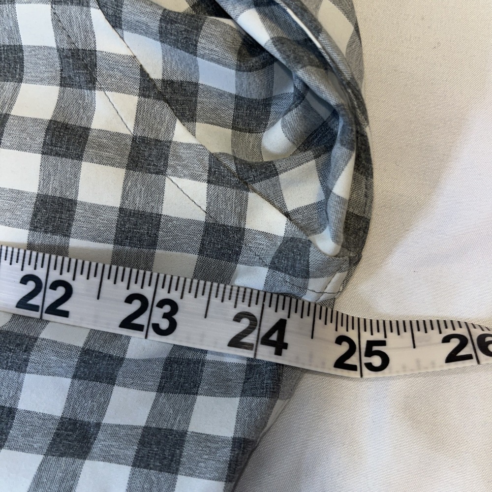 Peter Millar Summer Comfort Button Up Shirt Men's Large Gray Plaid Long Sleeve - Picture 3 of 6